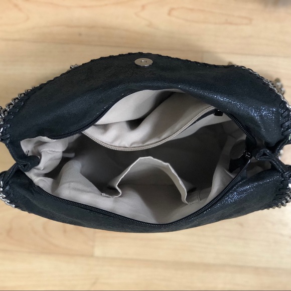 🔃FALABELLA "Black" Chain Fold-over Tote Bag - Picture 6 of 6